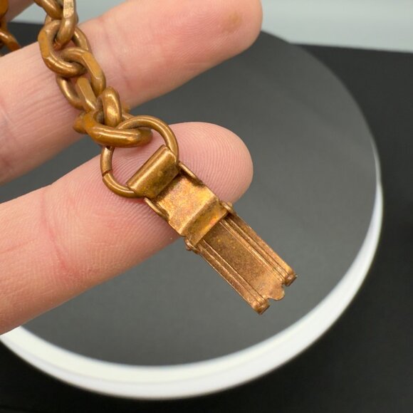 Vintage Solid Copper Chain Link Bracelet With Hook Clasp 6 3/4" - Picture 10 of 12